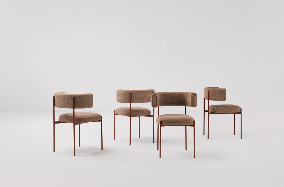 Amelie armchair in fabric design by Roberto Paoli for Midj