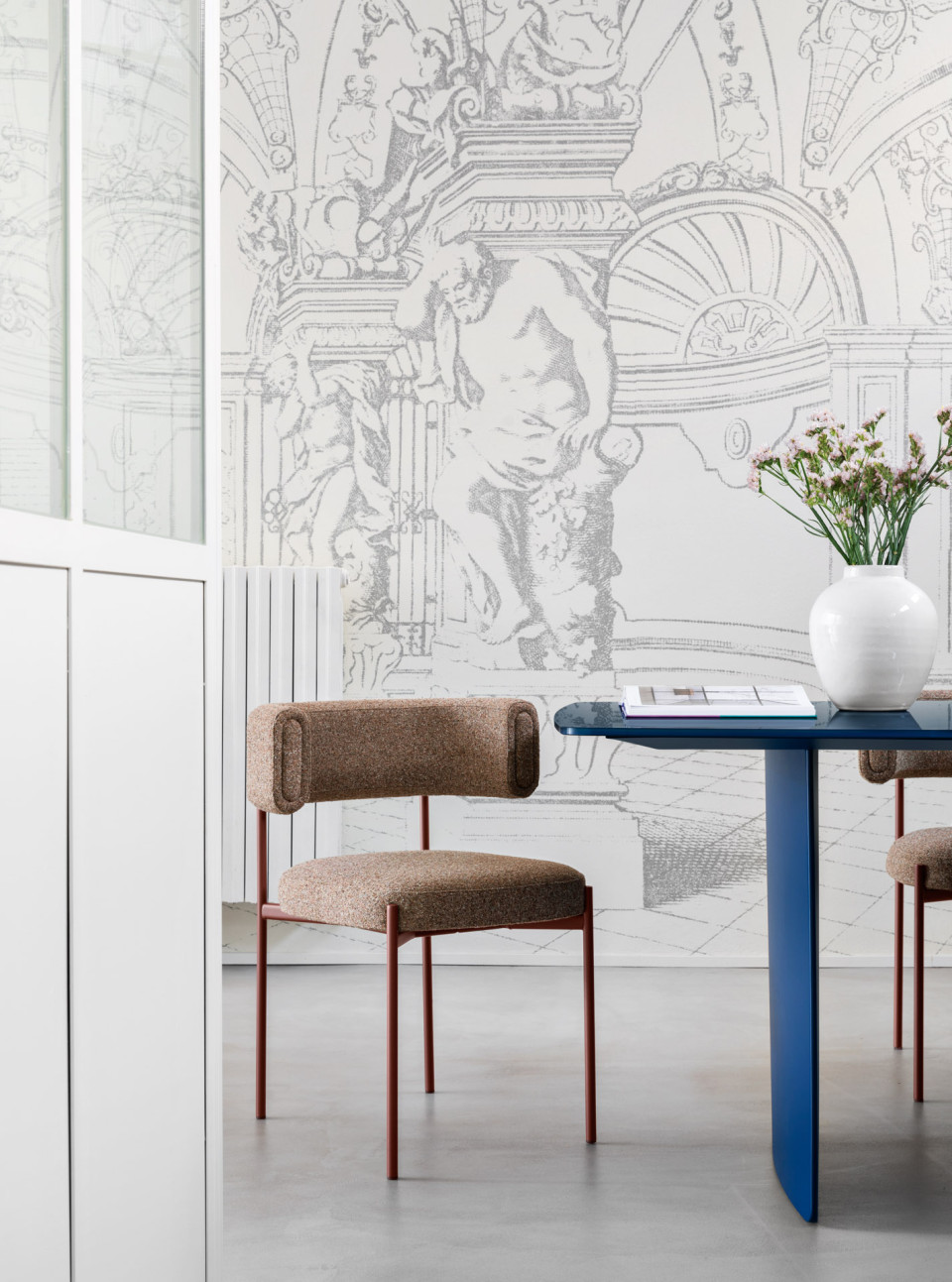 Amelie armchair in fabric design by Roberto Paoli for Midj